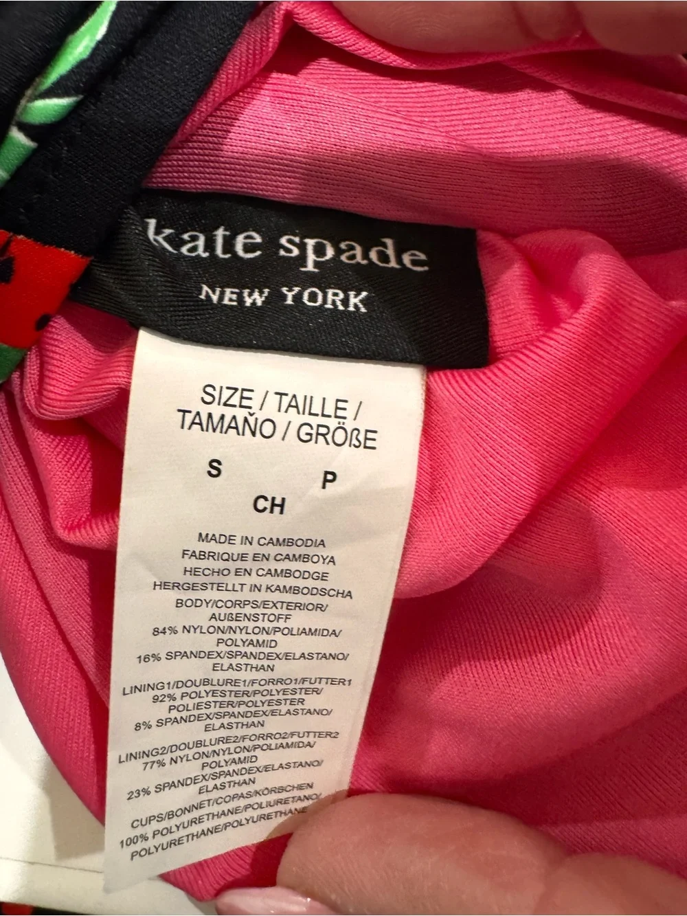 NWT Kate Spade New York one-piece swimsuit multicolor fruit print $178 sz S